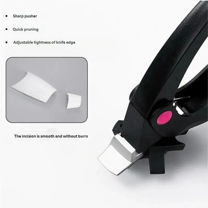 U Shaped Nail Clipper Acrylic Fake Nail Cutter Trimmer Precise Cutting Manicure Tool with Sizer for Nail Tip Edge Peaceful Pleasures Health and Wellness