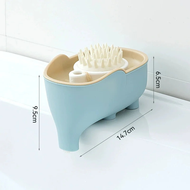 Cute Elephant Double Layer Soap Dish | Bathroom Soap Holder