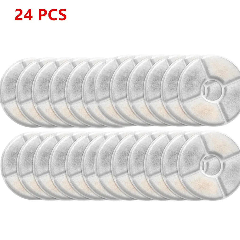 Replacement Filter For Cat Dog Water Drinking Fountain Activated Carbon Replaced Filters 6/12/24PCS Fountain Dispenser Feeders Peaceful Pleasures Health and Wellness 24pcs