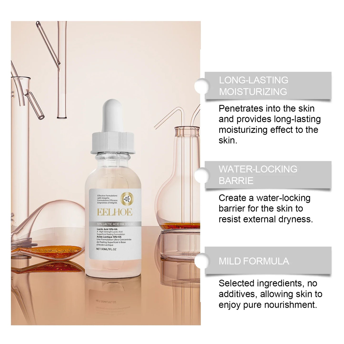 EELHOE Hyaluronic Acid & Lactic Acid Face Serum 30ml