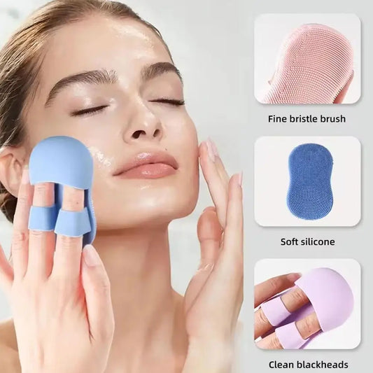 Silicone Facial Cleansing Brush 2-Pack | Finger-Fit Exfoliator Facial Cleansing Brush Peaceful Pleasures Health and Wellness