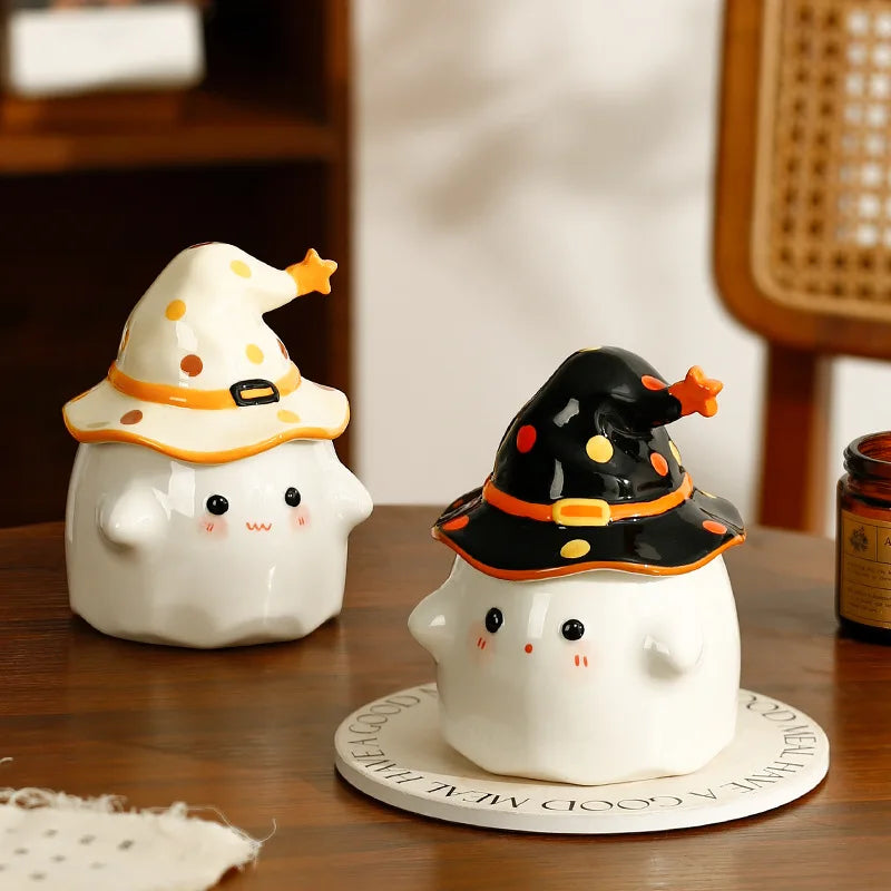 Magic Party Mugs with Lids Creative Personality Halloween Cups Household Quirky Water Mugs Souvenirs Cute Ceramic Coffee Cups Peaceful Pleasures Health and Wellness