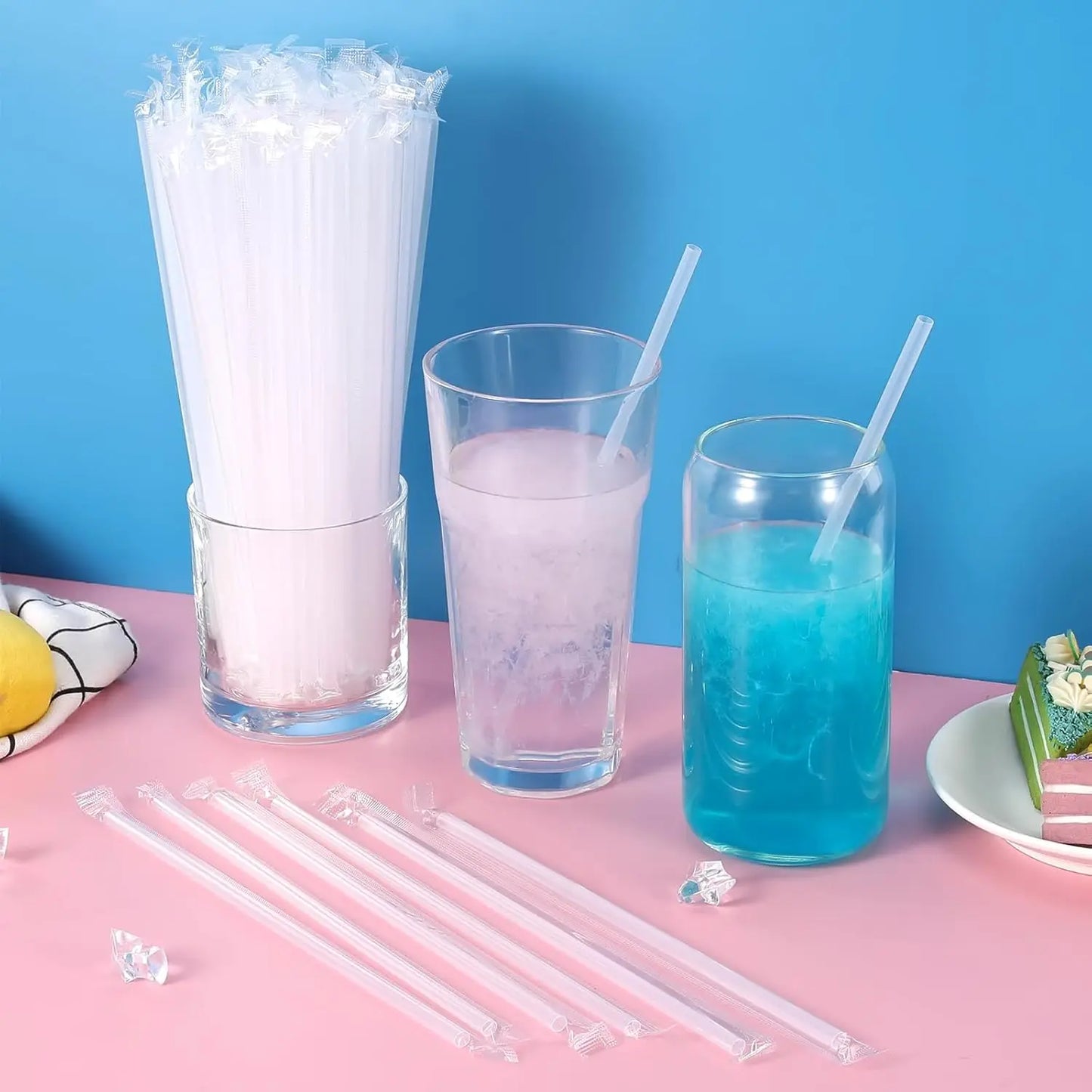Colorful Black or Clear BPA Free Plastic Straws 6mm Diameter Individually Wrapped for Coffee Tea Liqor in Party Office Home Use Peaceful Pleasures Health and Wellness