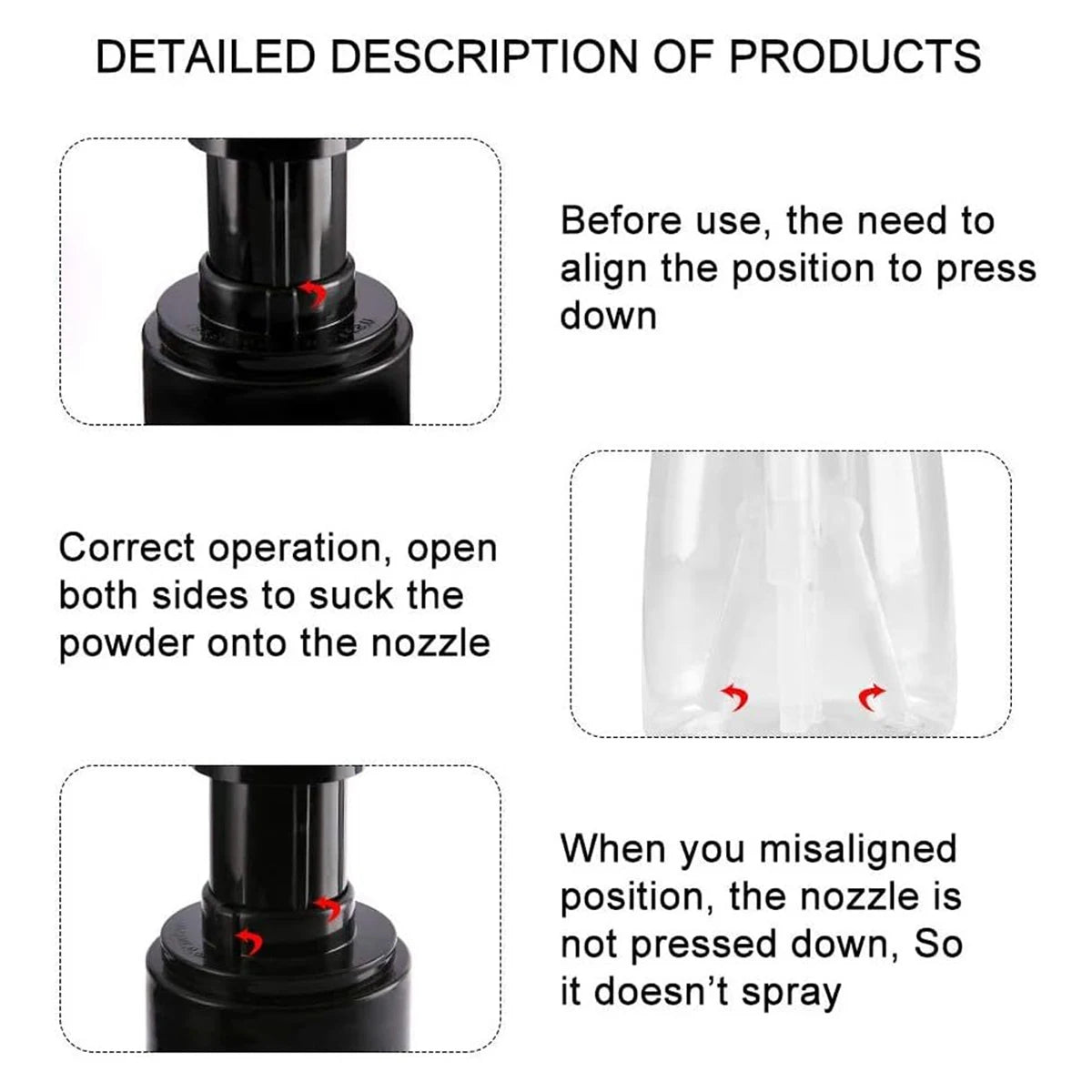 180ML Refillable Hair Salon Powder Spray Bottle Fiber Applicator Glass Talcum Powder Container Hairstyling Styling Accessories Peaceful Pleasures Health and Wellness