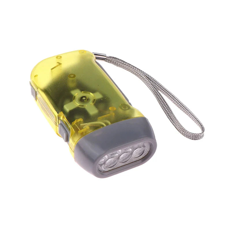 Hand Crank Dynamo LED Flashlight – Battery-Free Mini Torch