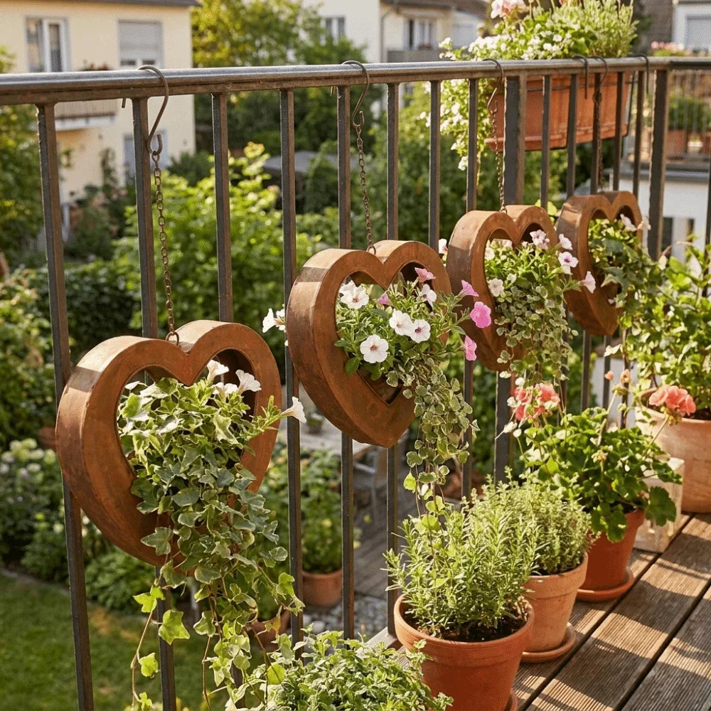 Heart Shape Iron Hanging Planter | Farmhouse Window Decor