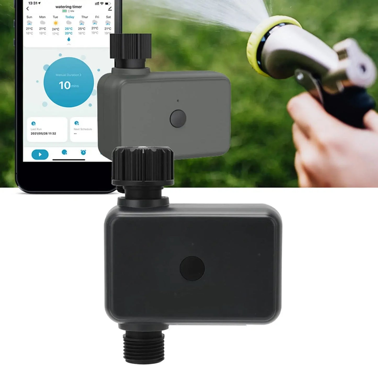 1PCS Rain Delay Programmable Automatic Irrigation Timer with Hub Required Smart Tuya Bluetooth Garden Water Timers Peaceful Pleasures Health and Wellness