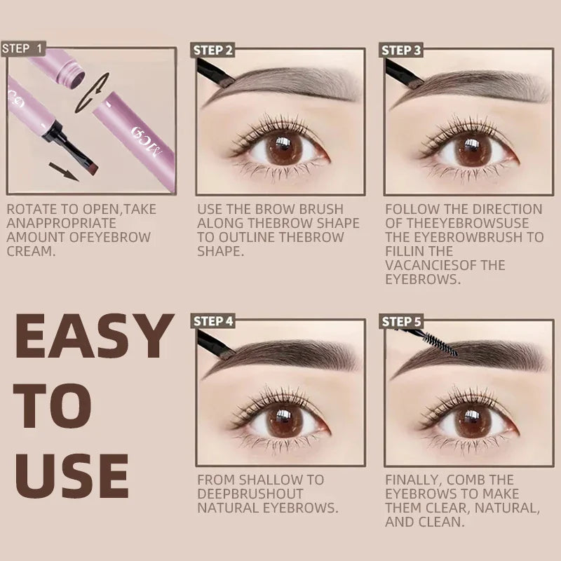 MCD 2-in-1 Waterproof Eyebrow Pencil & Brush Set – 3 Shades