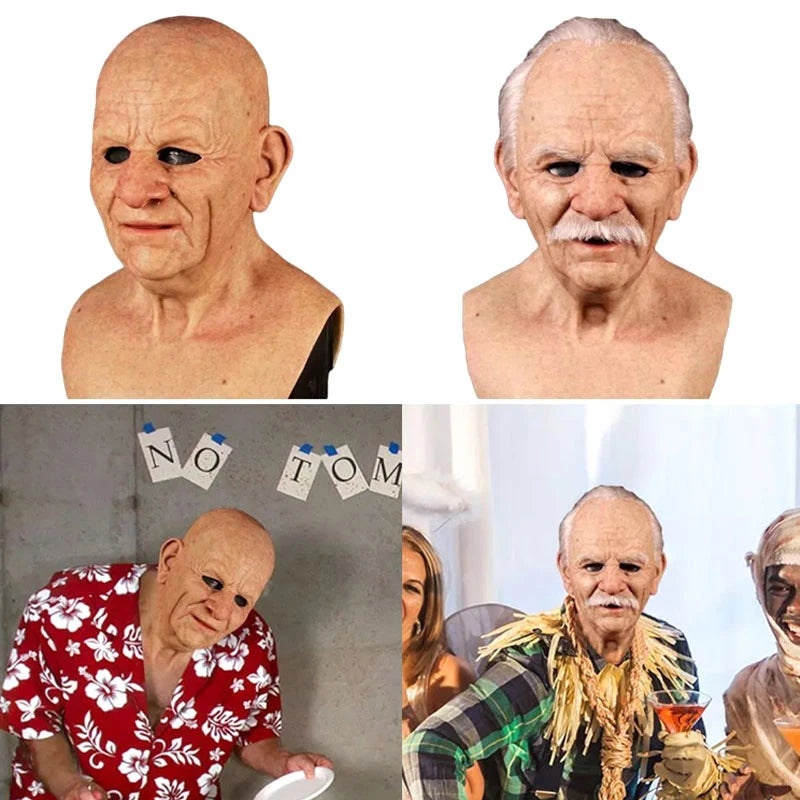 Grandpa Grandma Latex Full Head Halloween Mask | Cosplay