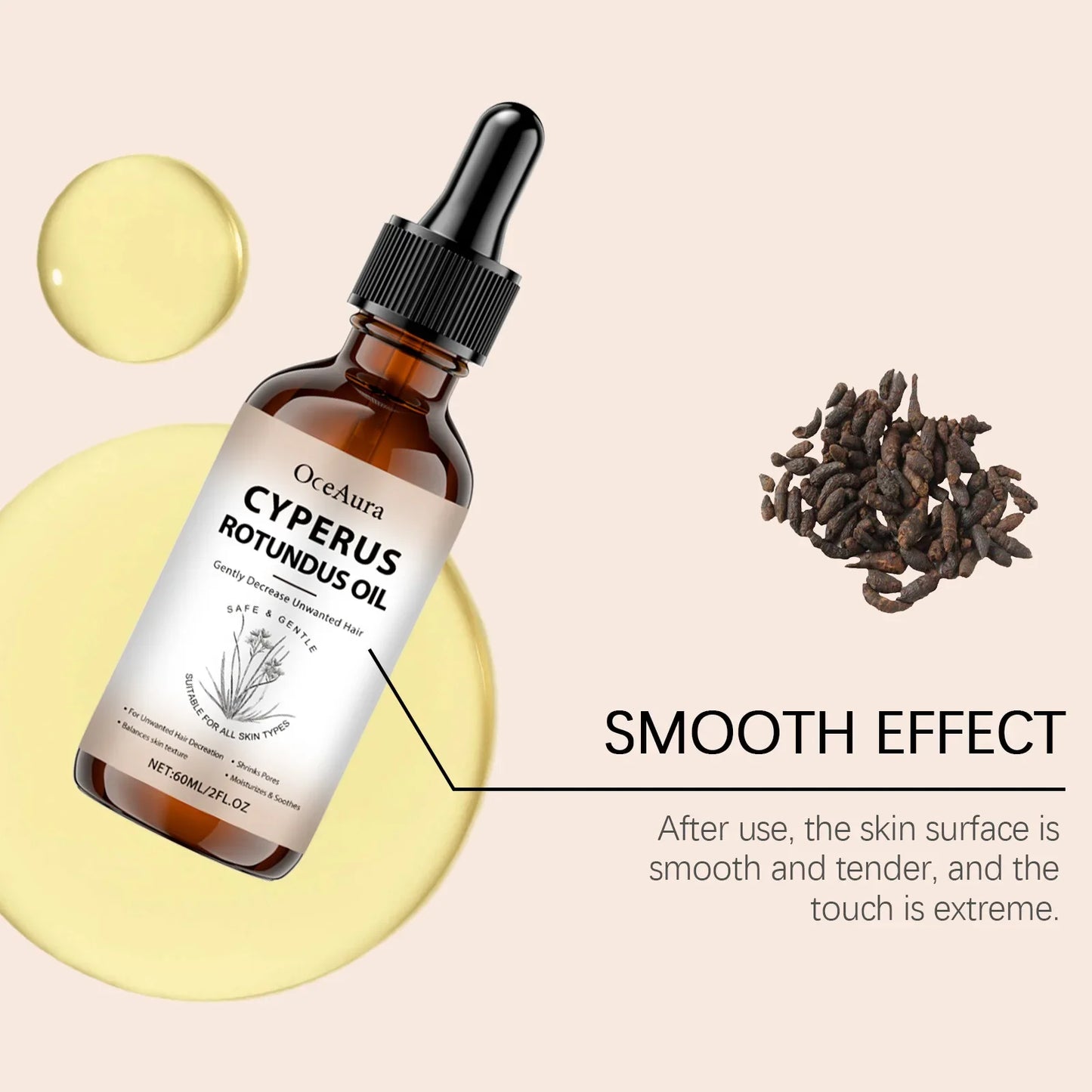 Cyperus Rotundus Hair Growth Inhibitor Oil – Natural 60ml