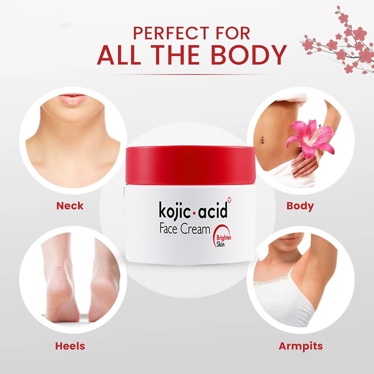 Kojic Acid Cream Skin Whitening Cream Anti Aging Brighten Fade Stubborn Dark Spots Moisturiz Nourish Facial Skin Care With Soap Peaceful Pleasures Health and Wellness