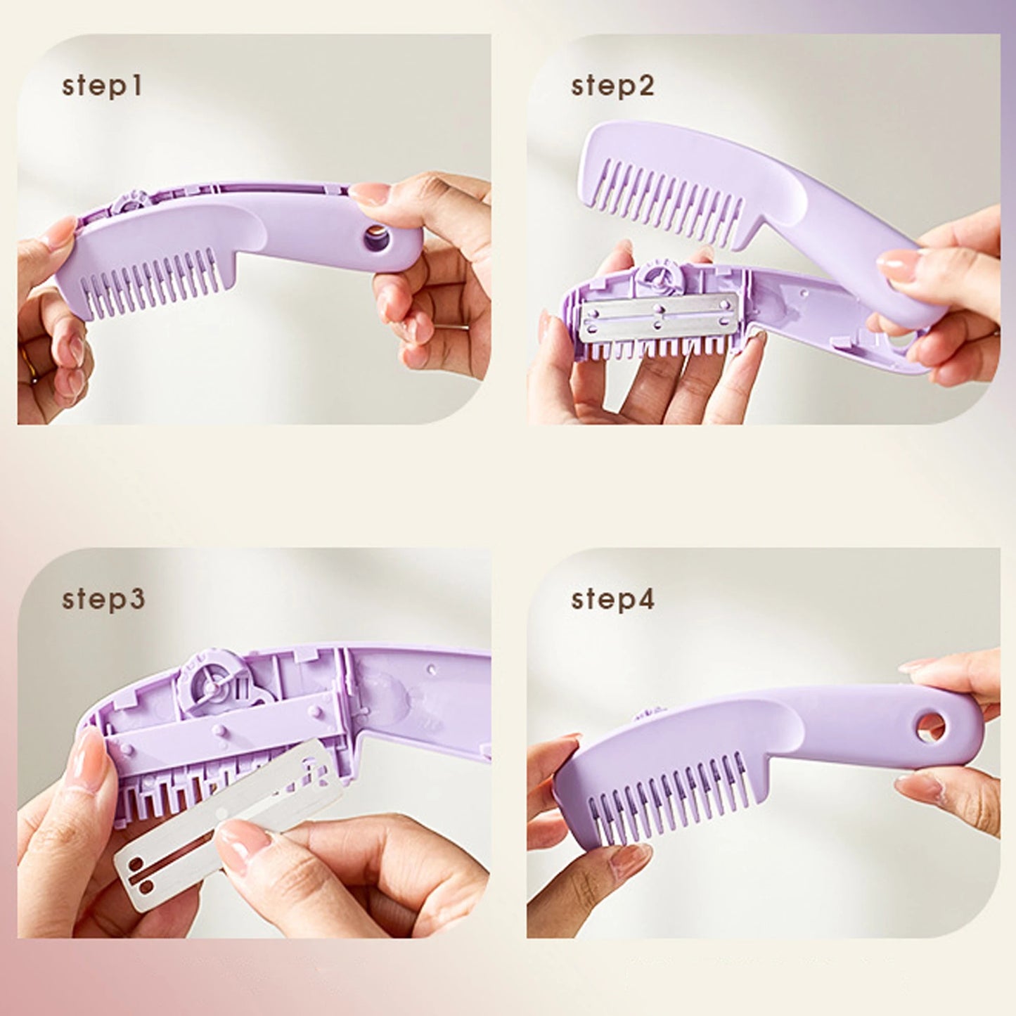 New Home Hair Cutting Thinning Razor Combs Women Bangs Trimmer Professional Hair Shaping Styling Tools for Portable Hair Clipper Peaceful Pleasures Health and Wellness