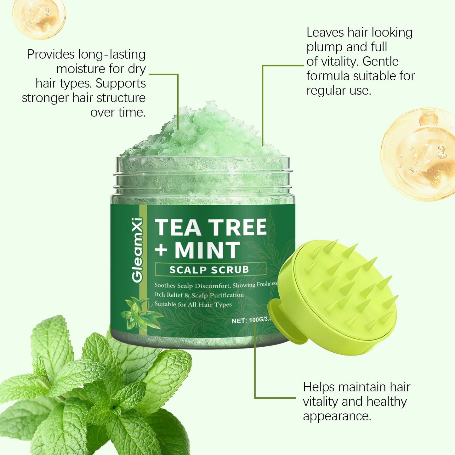 Gleamxi Tea Tree Scalp Scrub – Anti-Dandruff Shampoo 100g