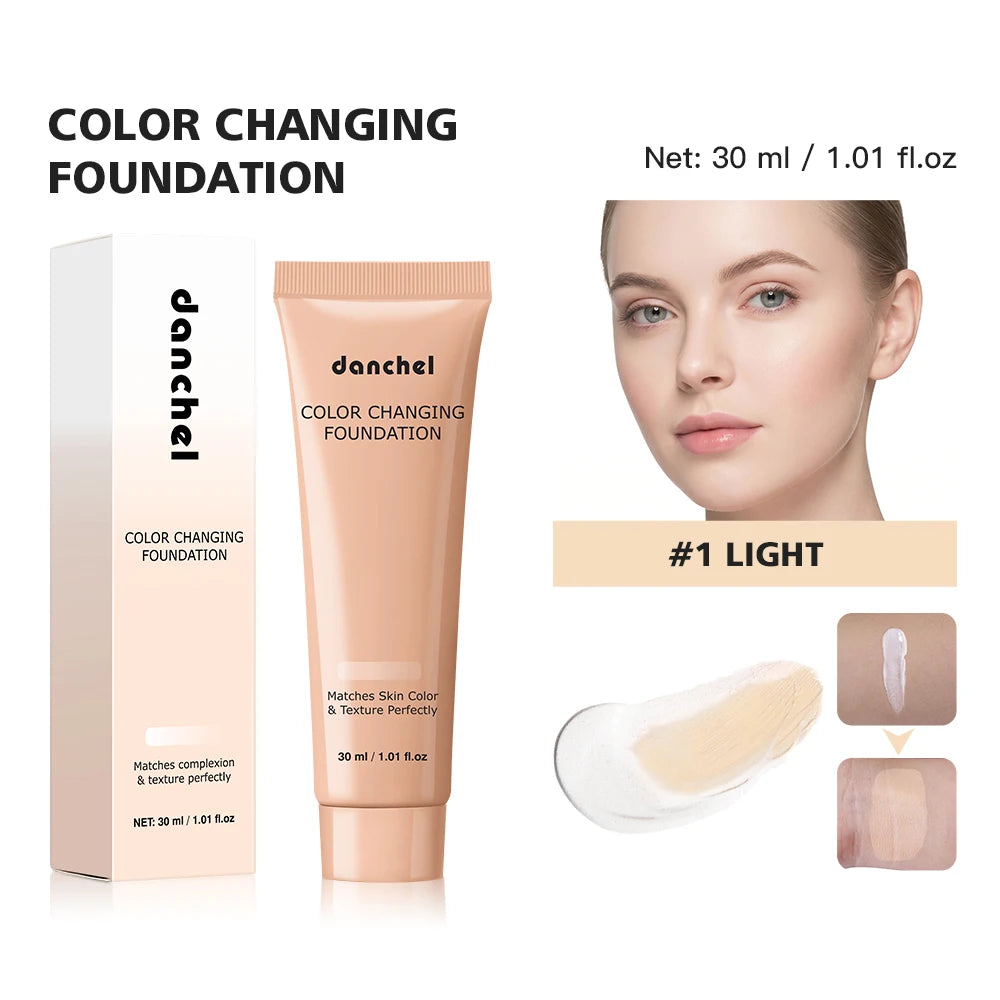 Color Changing Liquid Foundation Adaptive Skin Tone Buildable Coverage 12 Hours Wear Moisturizing Dewy Finish Cosmetics Peaceful Pleasures Health and Wellness 1 Light