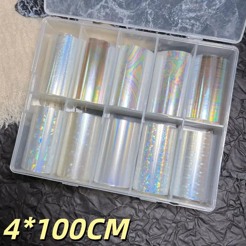 1 Set Floral Chameleon Nails Wraps 6/10 Patterns Metal Nail Foils For Transfer Paper Stickers DIY Water Marble Nail Art Decor Peaceful Pleasures Health and Wellness A18