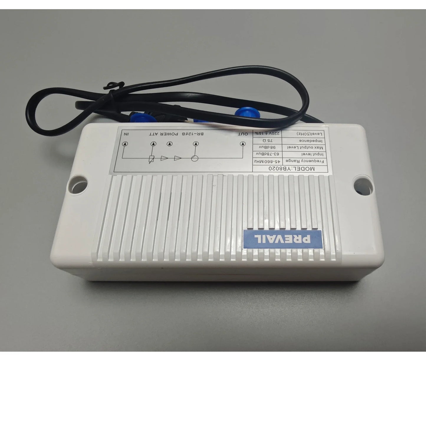 20dB CATV RF Amplifier 45–860MHz 1-In 2-Out Adjustable Output