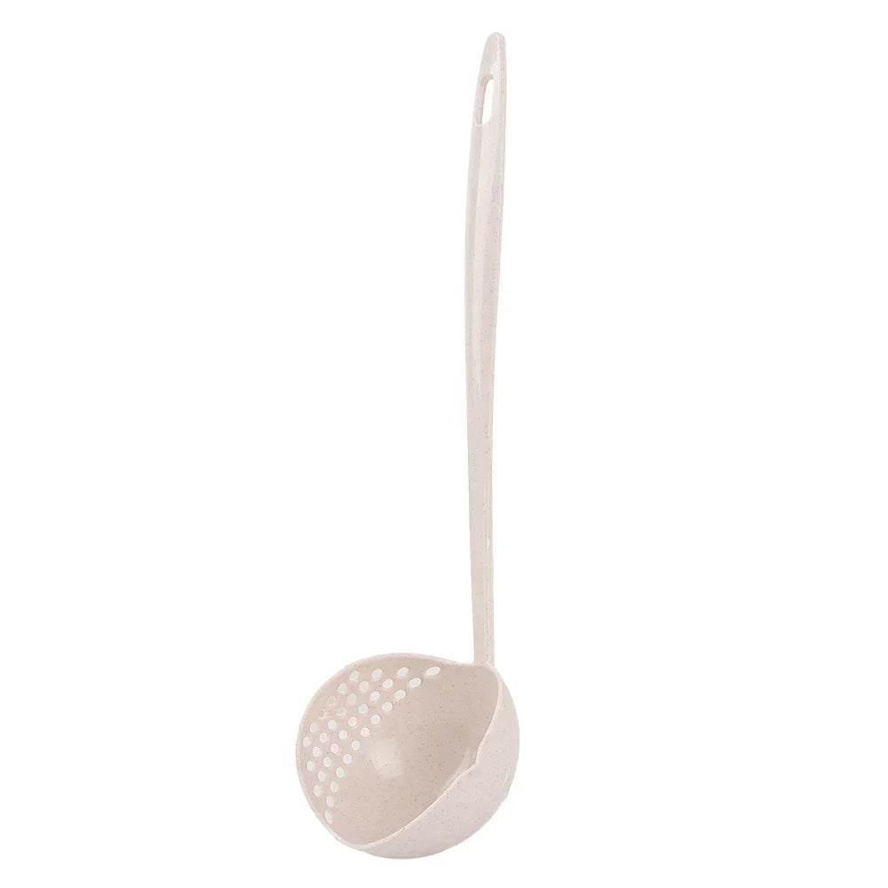 2-in-1 Long Handle Strainer Soup Spoon | Wheat Straw Kitchen