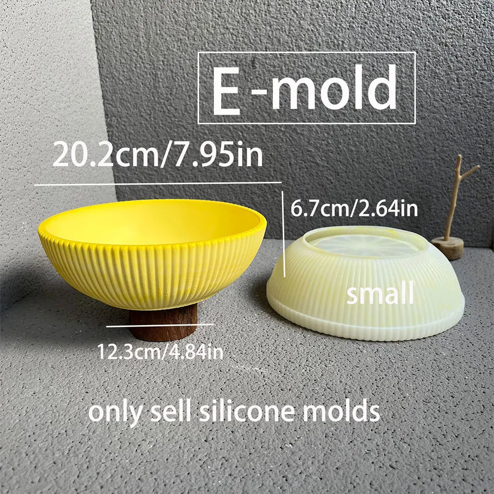 Silicone Round Stripe Mold – Concrete, Cement & Candle Bowl