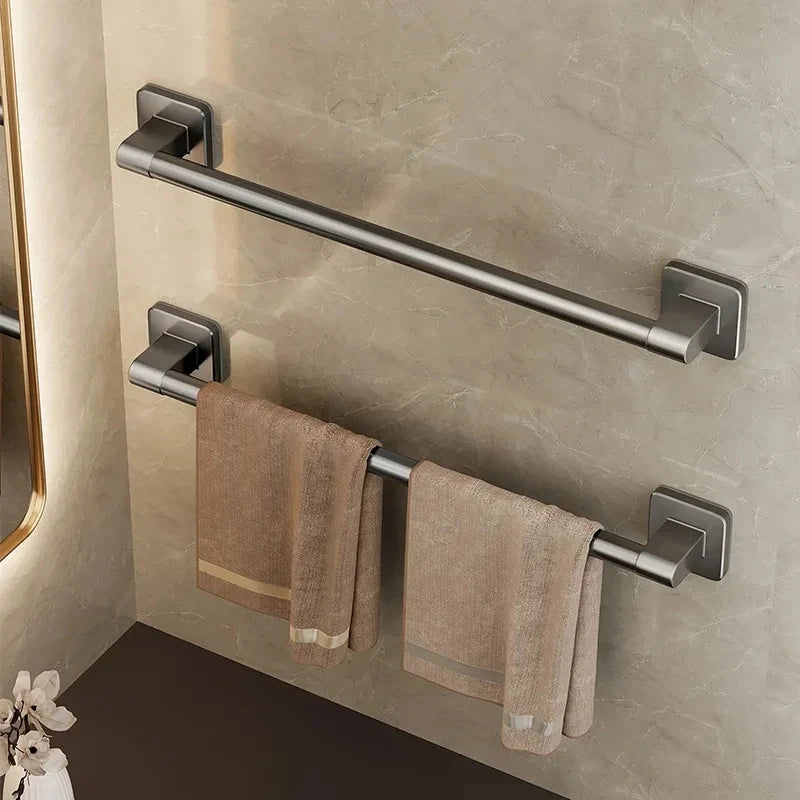 No-Drill Suction Cup Towel Bar | Wall Mounted Aluminum Rack