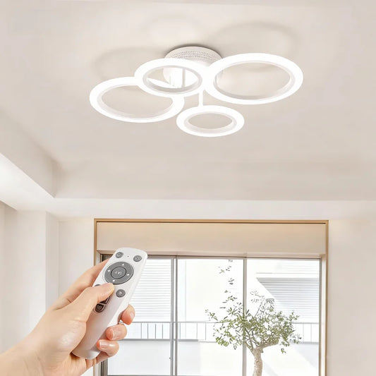 RUNTOIN LED Ring Ceiling Light Dimmable 2800K-7000K + Remote LED Ceiling Light Peaceful Pleasures Health and Wellness