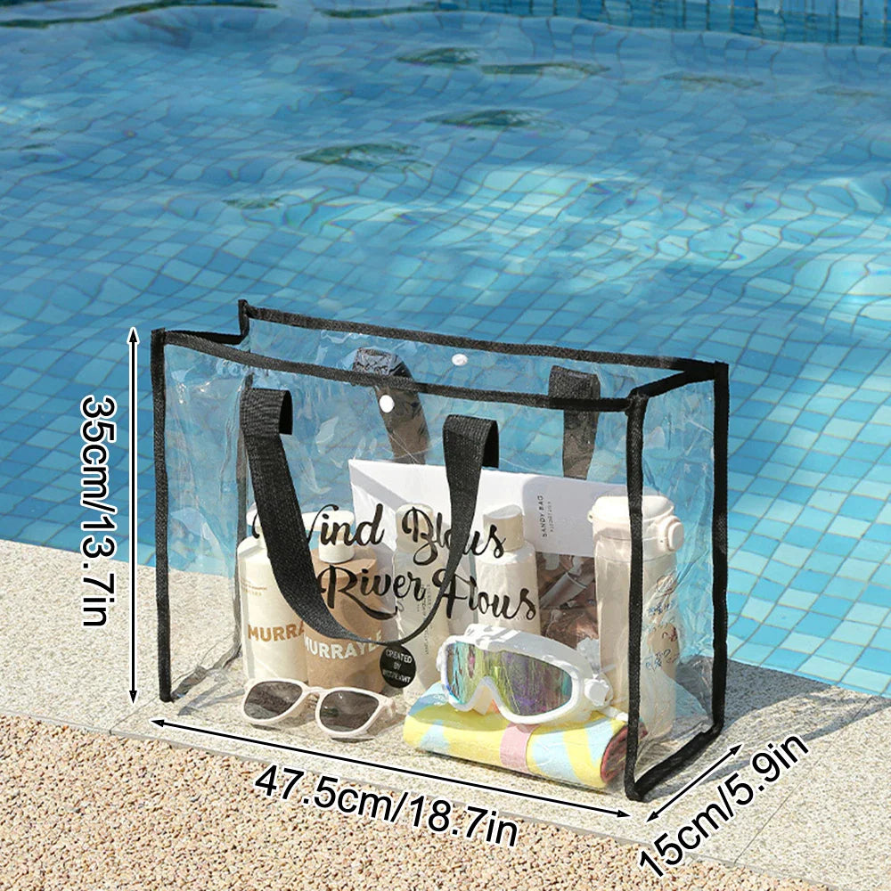 Waterproof Foldable Beach Tote Bag with Phone Pouch | PVC