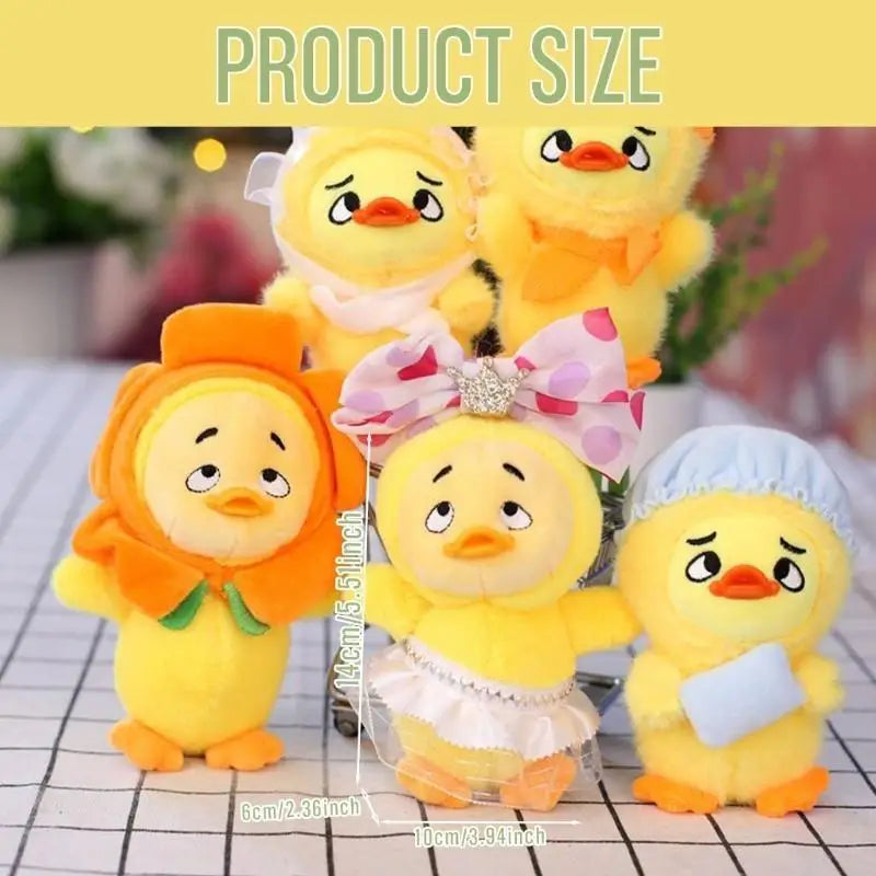 Sad Duck Plush Keychain – Cute Funny Duckling Bag Charm Gift