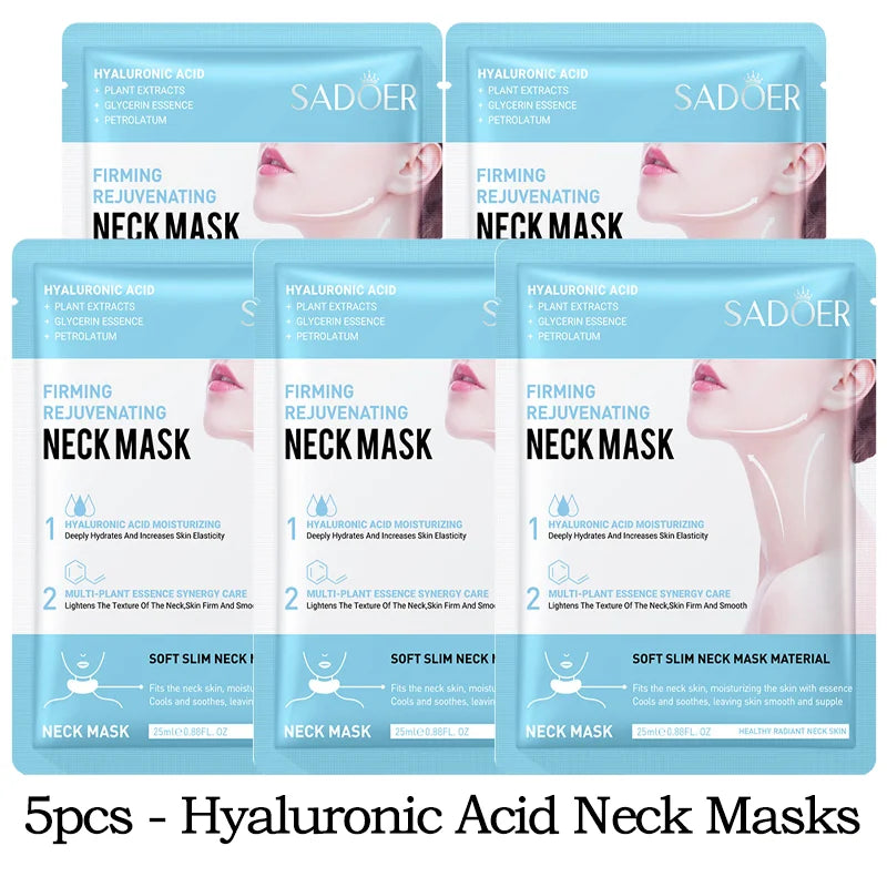 SADOER Hyaluronic Acid Collagen Neck Mask – Firm & Brighten