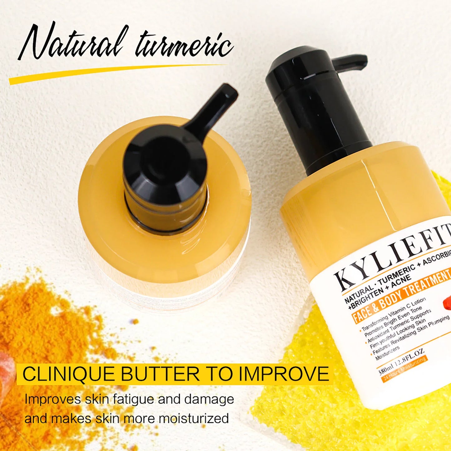 AILKE Turmeric Brightening Lotion | Face & Body Moisturizer