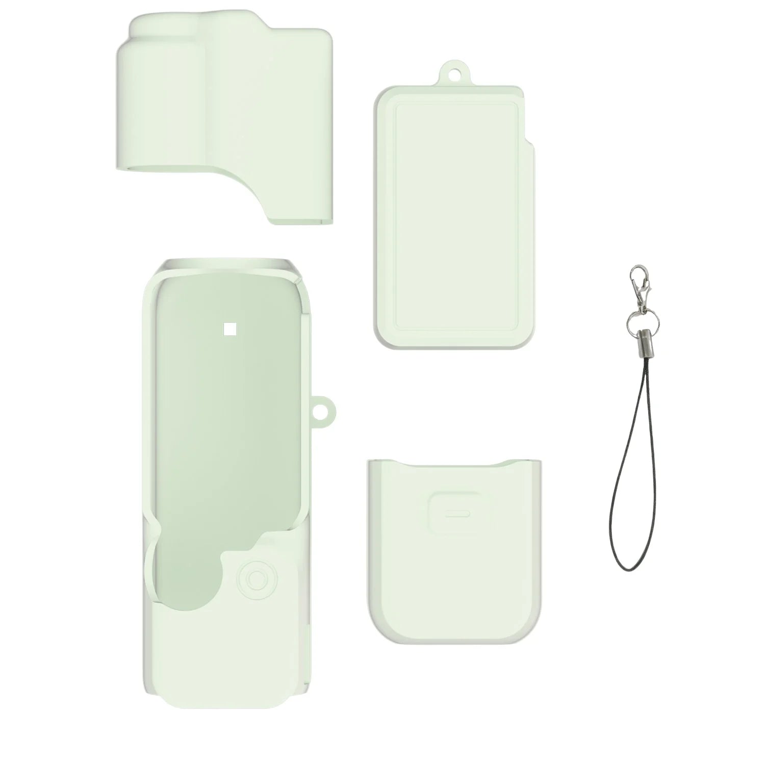 Suitable For DJI Pocket4 Lens Protective Case Screen Protective Case Camera Protective Case Battery Protective Case Peaceful Pleasures Health and Wellness neon green