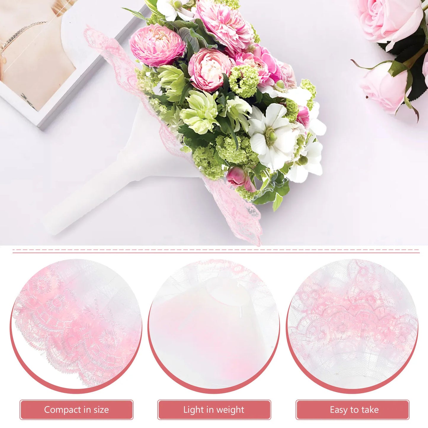 4Pcs Bridal Bouquet Holder Collar Lace Floral Support for Wedding Bouquets DIY Flower Arrangement Decor Handheld Holder Peaceful Pleasures Health and Wellness