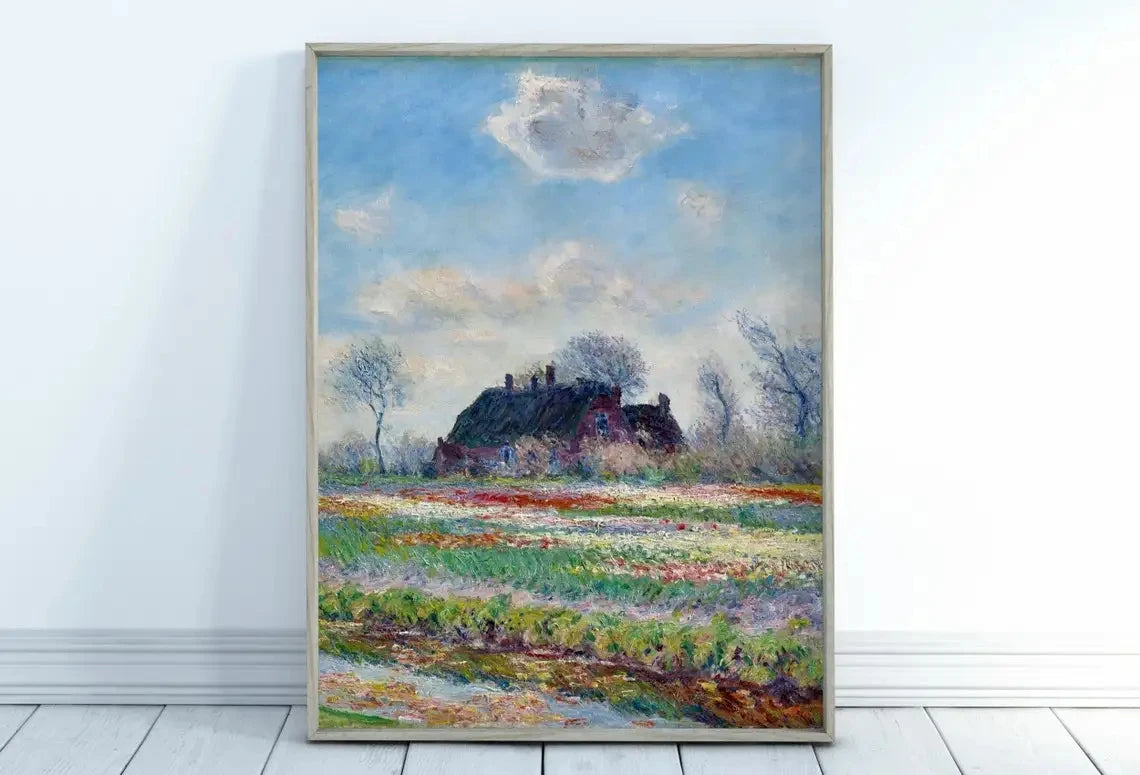 Monet Abstract Landscape Canvas Wall Art | Nordic Poster Print