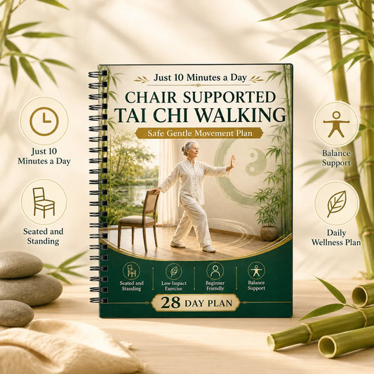 Chair Supported Tai Chi Walking 28 Day Plan Notebook A5 Spiral Peaceful Pleasures Health and Wellness 1Pcs A5
