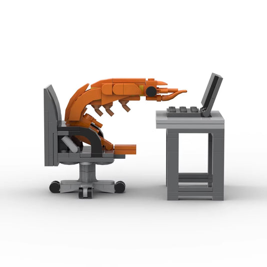 MOC Shrimp Model Figurines Building Block Prank Toy Puzzle Assembly Peaceful Pleasures Health and Wellness Shrimp Model