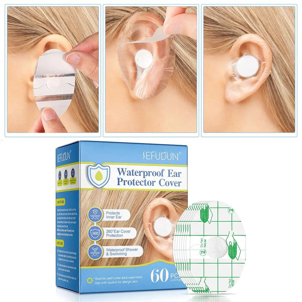 60-Pack Waterproof Ear Patches for Kids & Adults | Ear Covers