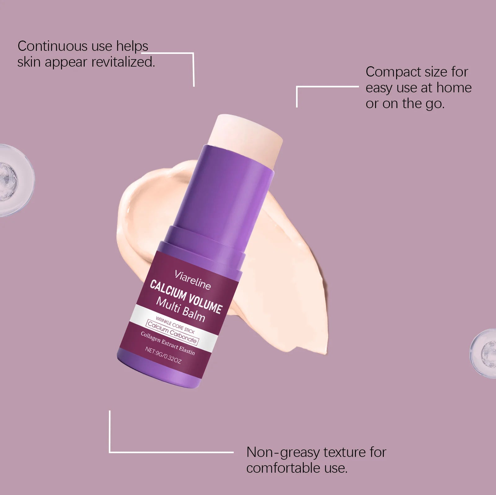 Calcium Volume Multi Balm Stick Hydrating Firming Smoothing Glow Fade Fine Lines Softening Stabilizing Brightening Wrinkle Cream Peaceful Pleasures Health and Wellness