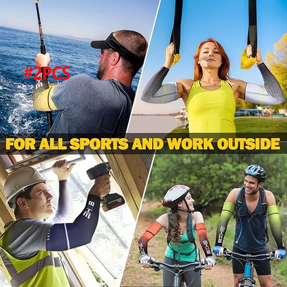 1Pair UV Block Cooling Arm Sleeves for Men & Women, Comfortable Sun Protection Arm Cover for Cycling, Hiking & Daily Wear Peaceful Pleasures Health and Wellness