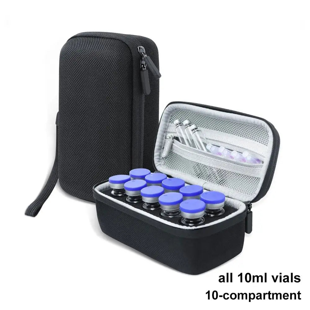 Portable Storage Case For10ML Insulin Vials Dust-proof Shockproof Insulated Protective Carrying Bag For Diabetic Insulin Bottle Peaceful Pleasures Health and Wellness 10 Slots