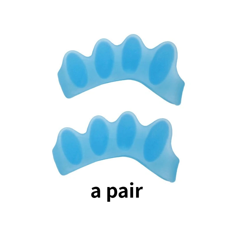 2pcs=1pair Protective Toes Separator Suitable Bunion Corrector Material Soft Gel Straightener Spacers Care Tool Small Easy Carry Peaceful Pleasures Health and Wellness blue