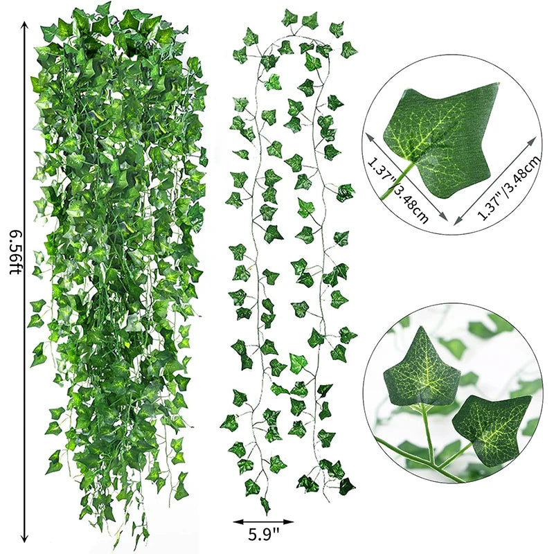 Artificial Ivy Vine Garland Silk Leaf Hanging Decor 2–10M