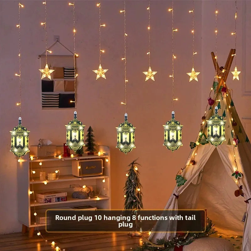 USB LED Moon & Star Curtain Lights | 8 Modes & Timer