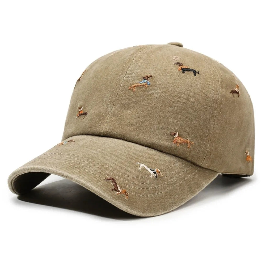 Embroidered Puppy Baseball Cap – UV Sun Hat | One Size