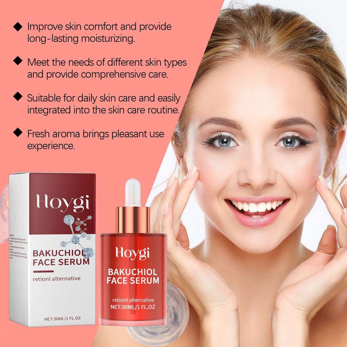 Bakuchiol Face Serum Anti Aging Lifting Firming Remove Fine Lines Skin Rejuvenation Brightening Hydrating Retinol Face Essence Peaceful Pleasures Health and Wellness