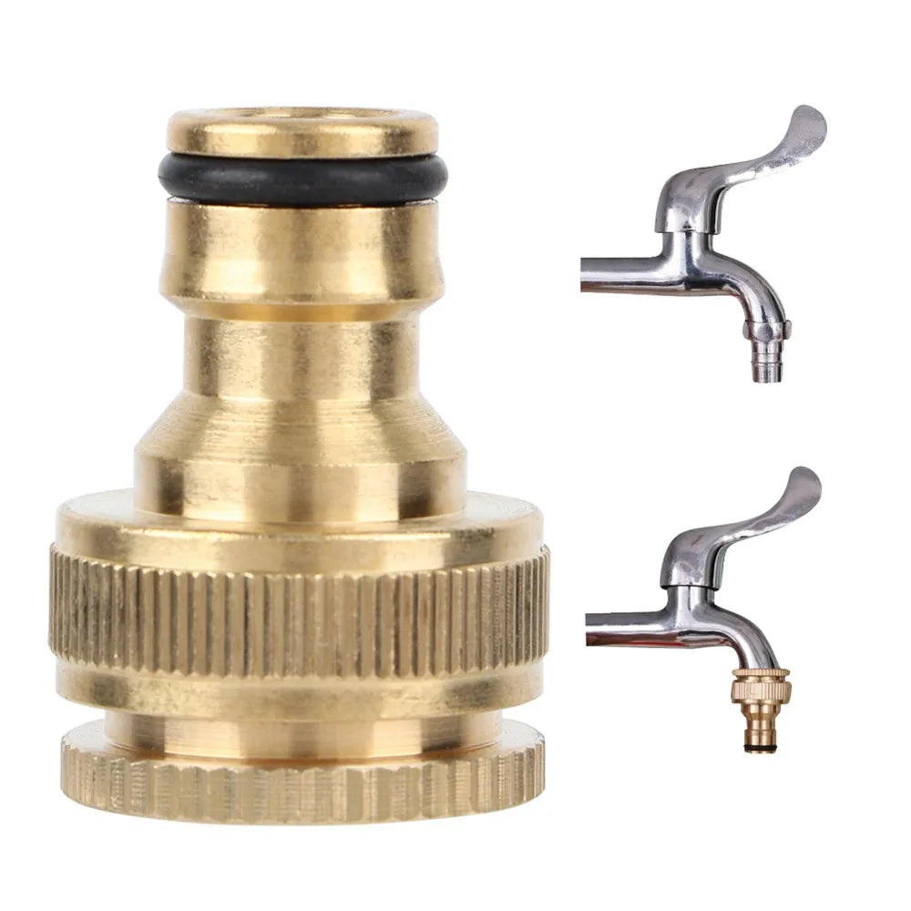 4-Pack Brass Garden Hose Connectors – 1/2" & 3/4" Female Thread