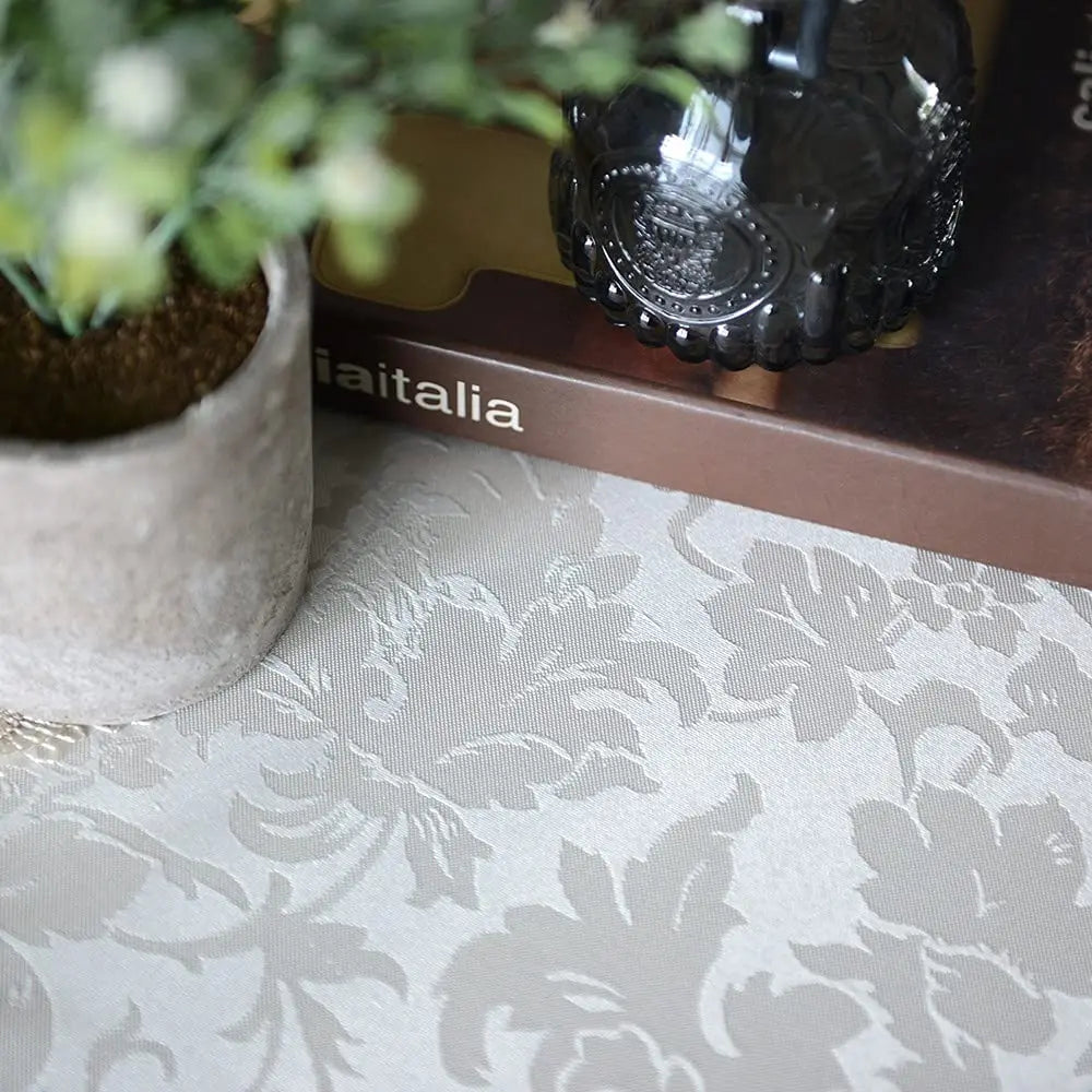 Battilo Oval Macrame Embroidered Lace Tablecloth | Floral Cover