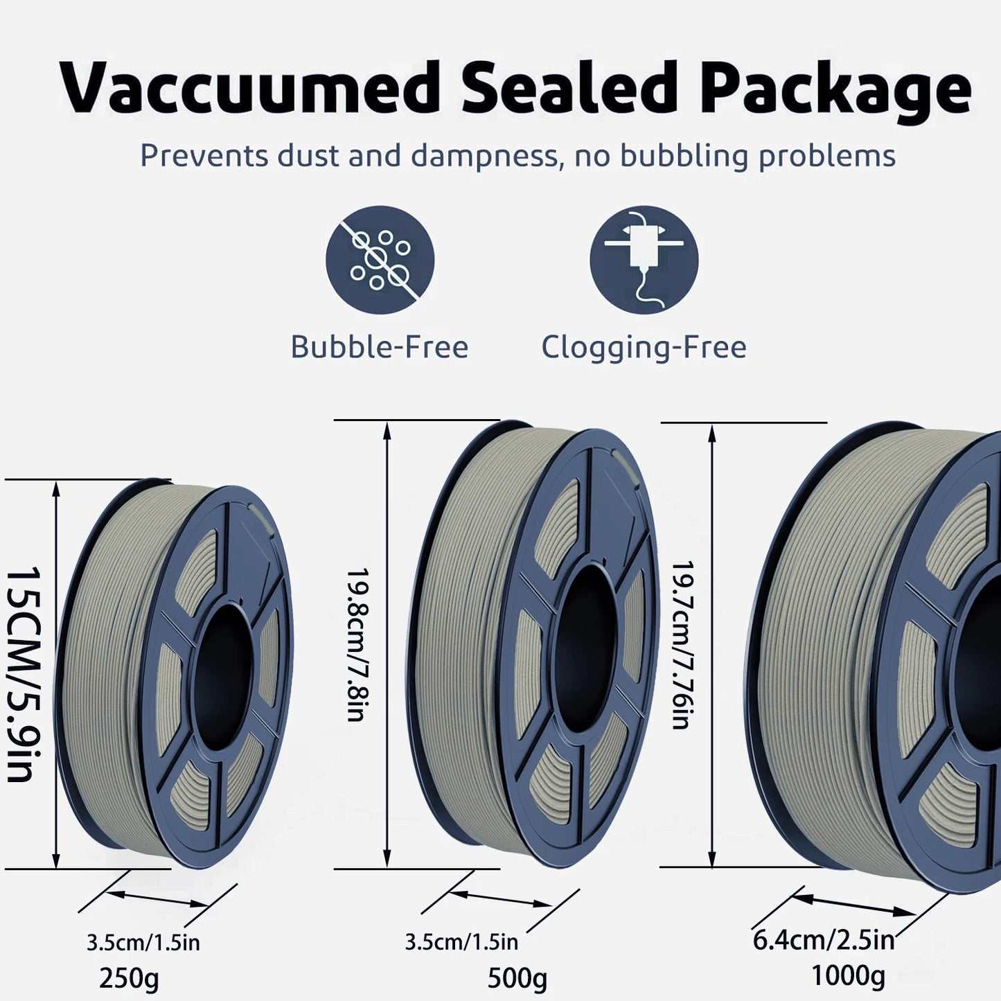 Wood PLA Filament 1.75mm Bundle – 4 Colors, Vacuum Packed