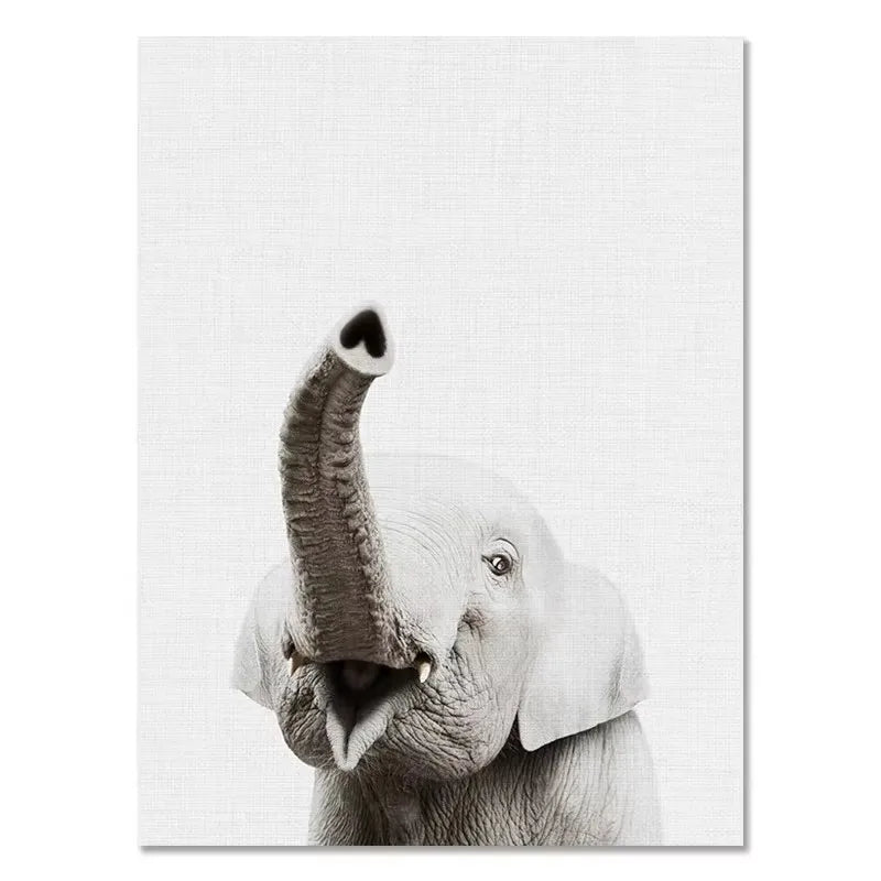 Funny Animal Bathroom Canvas Wall Art | Zebra Giraffe Tiger