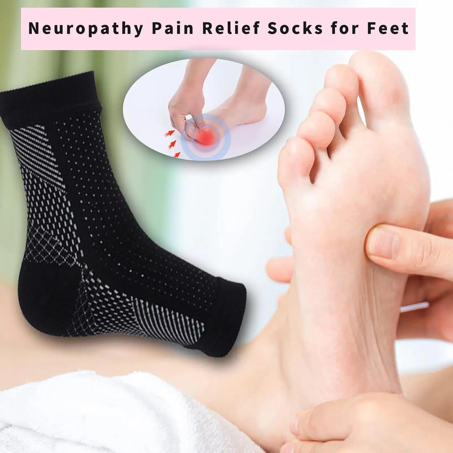 Compression Sleeve Socks for Swollen Feet & Ankles | 15–20 mmHg