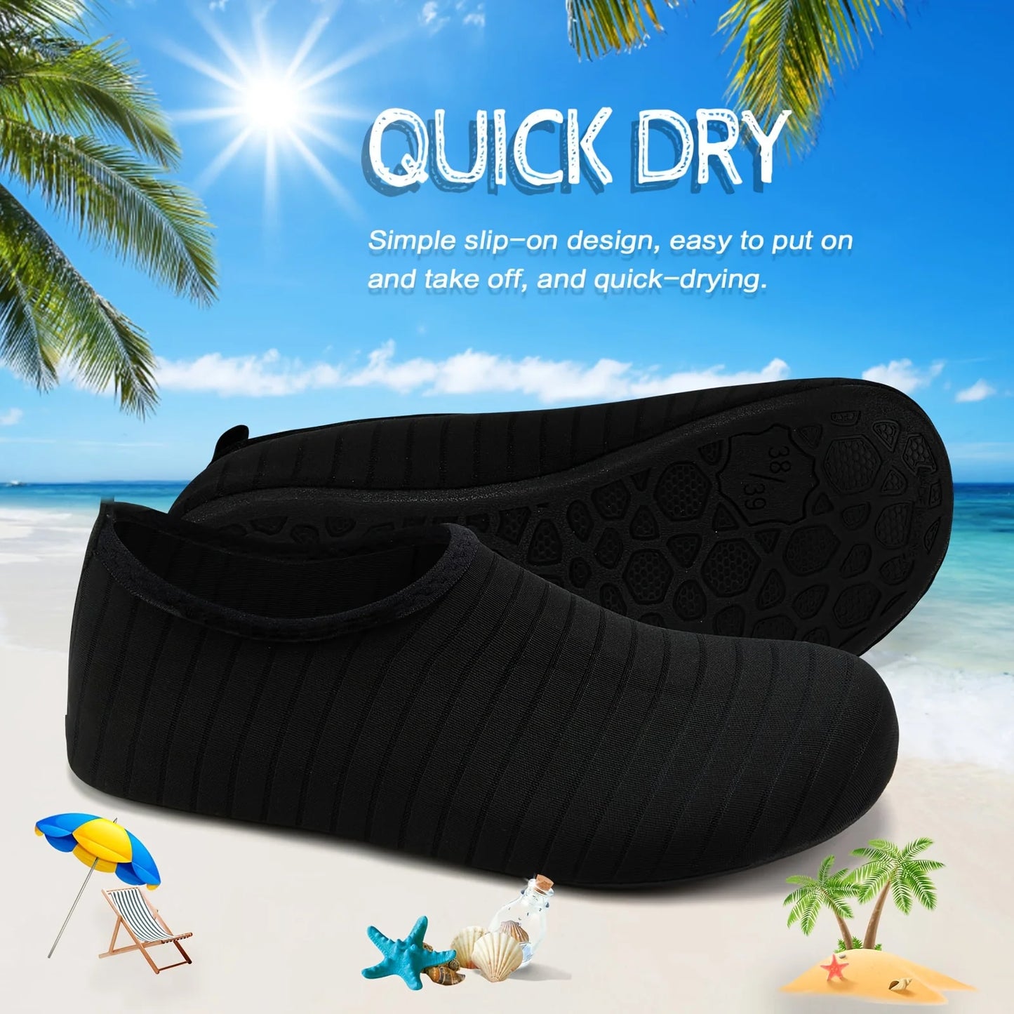 Unisex Water Shoes | Anti-Slip Quick-Dry Beach Barefoot Socks