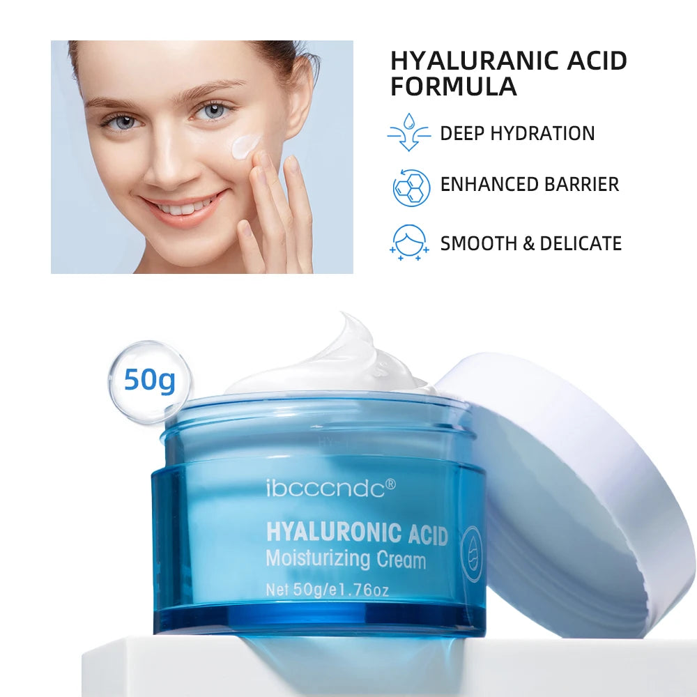 Hyaluronic Acid Hydrating Water Gel/Moisturizing Facial Cream Daily Face Moisturizer for Dry Skin Improve Dryness 50g Peaceful Pleasures Health and Wellness