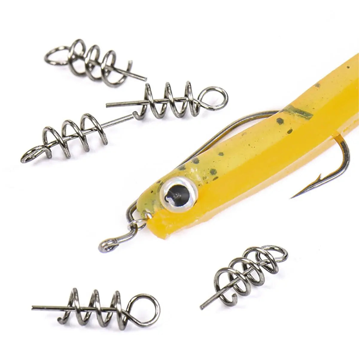 Spring Lock Fishing Hooks, 50pcs Soft Bait Worm Lure Hooks, Durable Spring Design for Effective Catching, Ideal for Anglers & Ou Peaceful Pleasures Health and Wellness